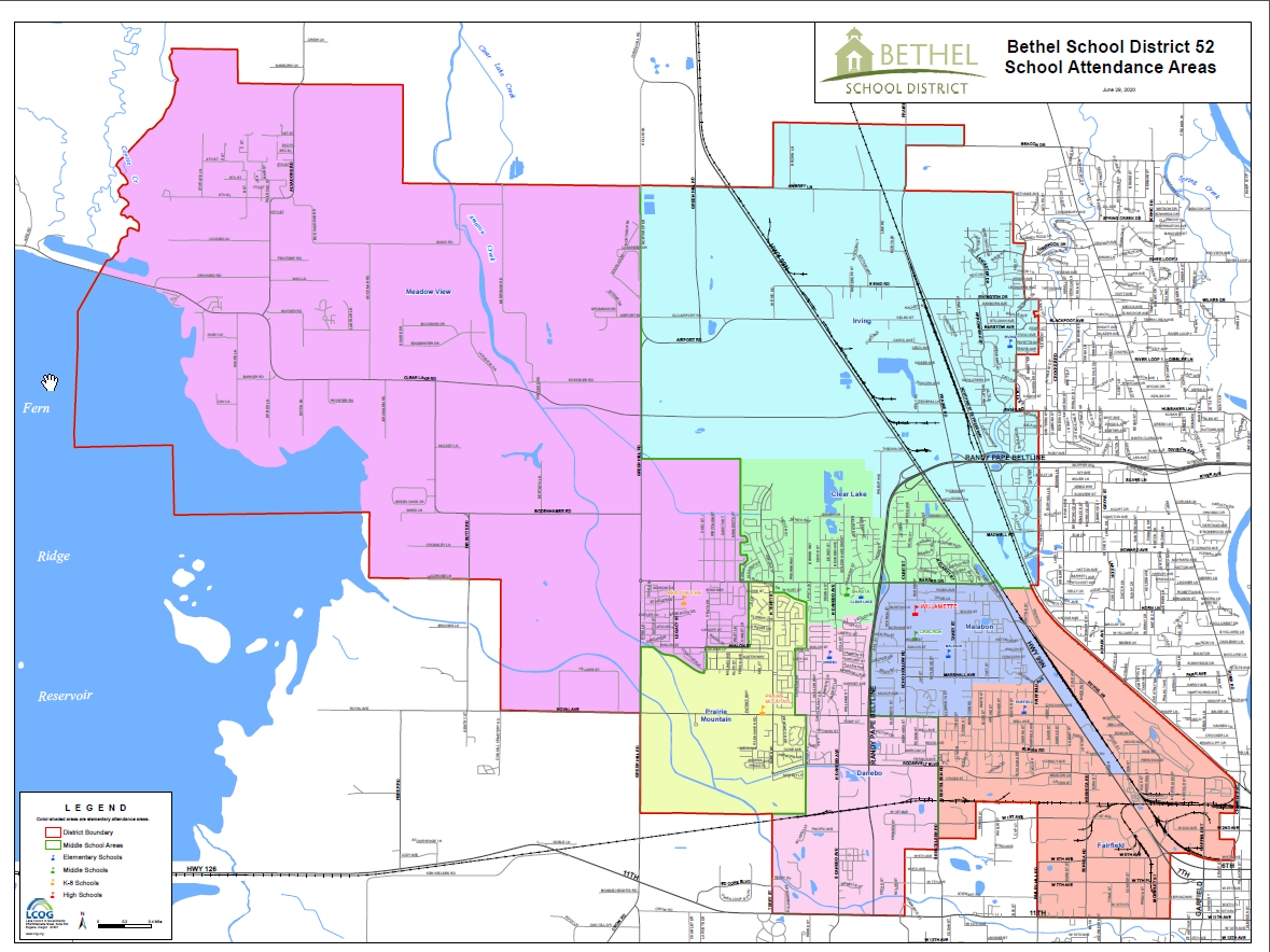 Bethel School District Detailed Boundary Map