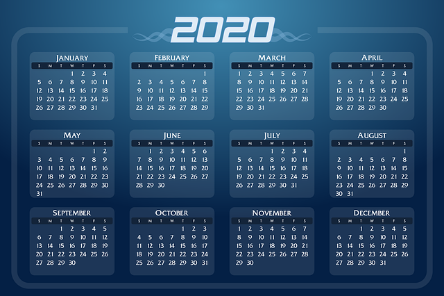 2020 year calendar