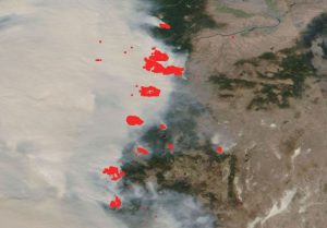 Satellite photo of fires