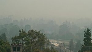 Eugene covered in smoke due to forest fires