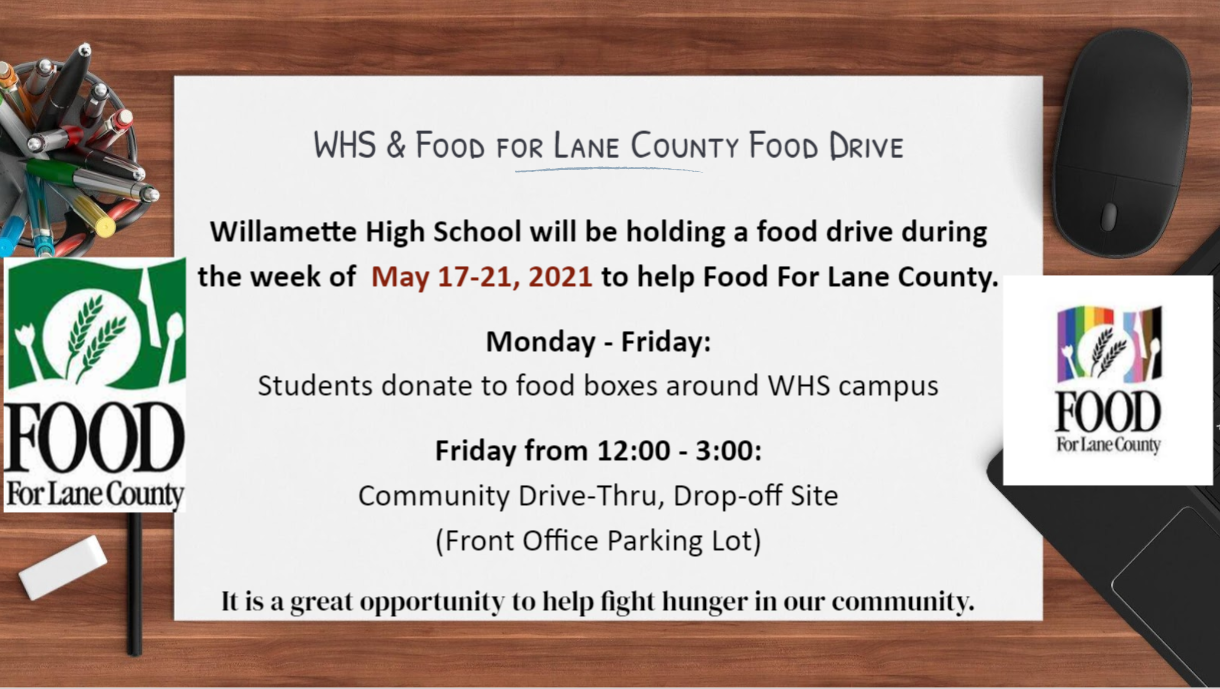 WHS Food Drive 2021 poster