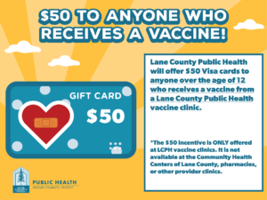$50 vaccine to anyone who gets vaccinated