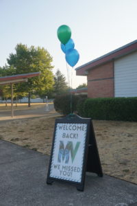 Meadow View welcome back sign
