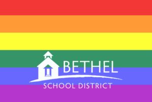 Bethel logo on the Pride flag