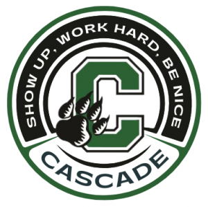 circular logo with the words Show Up, Work Hard, Be nice